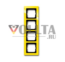 Рамка крышки Busch-Jaeger 1725-285, 5-позиционная рамка желтая
