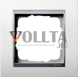 Gira 021171 Рамка односторонняя для цветного алюминиевого Gira Event чисто-белый матовый