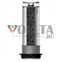 EVOline Port / серебристый / 3 выдвижных гнезда (британский стиль)