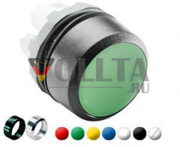 ABB Stotz-Kontakt MP1-7016, кнопочный привод с черной маркировкой, плоский, без фиксации, переднее кольцо черное, 1SFA611100R7016