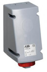 ABB Stotz-Kontakt 416RL3W, настенная розетка для поверхностного монтажа, 16 А 3 ч, IP67, 3P+N+E, 380/440 В, 60 Гц, серая, 2CMA168473R1000
