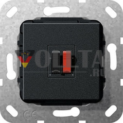Gira 569210 System55 Аудио-розетка 1-я, тон: матовый цвет: черный