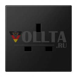 Розетка Jung LS3521SWM, 13 А 250 В ~, винтовые клеммы BS 1363-1, 4 мм2, без лапок, встроенная повышенная защита контактов, SAFETY+, серия LS, графитово-черный матовый