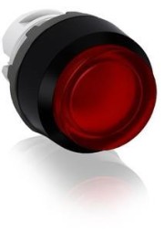 ABB Stotz-Kontakt MP4-11R, кнопочный выключатель с подсветкой, красный, с высокой фиксацией, переднее пластиковое кольцо, черный, 1SFA611103R1101
