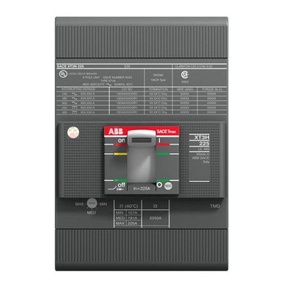 Автоматический выключатель ABB Stotz-Kontakt 1SDA075118R0001 XT3N 225 TMF 225-2250 3P FF UL/CSA