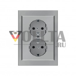 Berker 47297004 K5 SCHUKO-Двойная розетка, 16А, цвет: благородная сталь