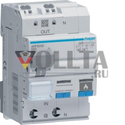 Hager ARF920D AFDD FI-LS 1P+N 6kA B-20A 30mA устройство защиты от дугового замыкания