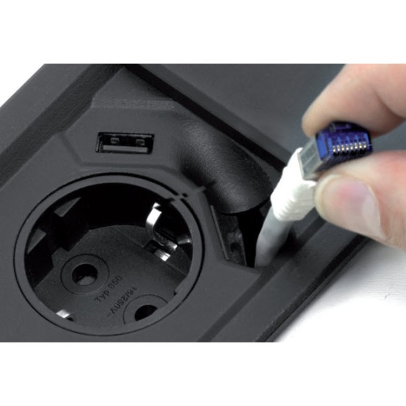 EVOline Square80 / 1x Qi / 1x питание / 1x зарядное устройство USB / 1x RJ45 / Белый