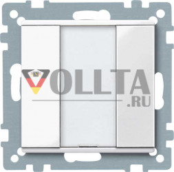 MERTEN 617119 Кнопка однопозиционная плюс полярно-белый глянцевый System M