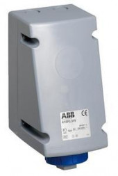 ABB Stotz-Kontakt 416RL9W, настенная розетка для поверхностного монтажа, 16 А 9 ч, IP67, 3P+N+E, 208-250 В, 60 Гц, синяя, 2CMA168477R1000