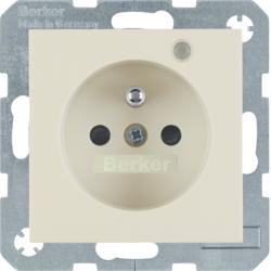 Berker 6765098982 Розетка с защитным контактным штифтом и контрольным светодиодом белая, глянцевая Berker S.1