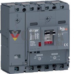 Автоматический выключатель Hager HES081DC h3+ P160 4P4D 80A 70kA