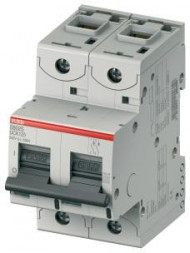 ABB Stotz-Kontakt S802S-UCK25, высокопроизводительный автоматический выключатель, 25A, K, 500VDC = Icu 50kA, 2P, 2CCS862001R1517