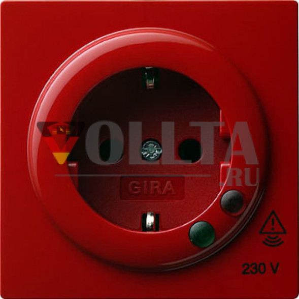 Gira 045143 S-Color SCHUKO-розетка  16А, цвет: красный, тон:глянец