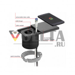 EVOline Square 80 / 1x розетка / 1x USB-зарядное устройство / Белый