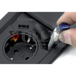 EVOline Square 80 / 1x розетка / 1x USB-зарядное устройство / Белый