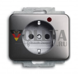 Busch-Jaeger 2310EUGL/VA-20-11    Alpha SCHUKO-розетка  16А, цвет: платина