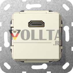 Gira 566901 System55 HDMI 1-я, цвет: кремово-белый, тон:глянец