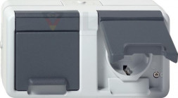 Gira 478130 2ф горизонтальный KD WG AP розетка SCHUKO