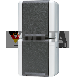 Двойная розетка Jung 822W SCHUKO®, 2 кабельных ввода, 2 отдельные крышки, 16 A 250 V ~, откидная крышка, вертикальная, IP 44, WG 800