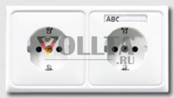 Jung CD522NABF CD500 SCHUKO-розетка  16А, двойная,  цвет: кремово-белый