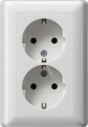 Gira 078003 Двойной SCHUKO Standard 55 Чистый белый