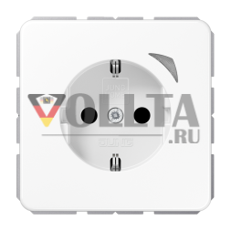 Розетка SCHUKO Jung BTCD1521SWW, 16 А, 250 В ~, винтовые клеммы, с функциональным дисплеем, встроенная повышенная защита контактов, SAFETY+, термопластик, серия CD, альпийский белый