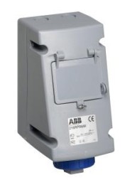 ABB Stotz-Kontakt 416RPR9W, настенная розетка для поверхностного монтажа, 16 А 9 ч, IP67, 3P+N+E, с FI 30 мА, 2CMA168343R1000