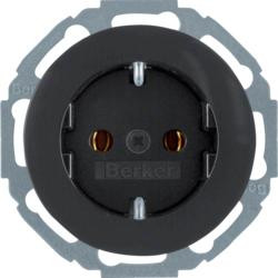 Berker 47552045 розетка SCHUKO черная, глянцевая Серия R.classic