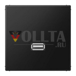 Jung MALS1122SWM Мультимедийная система подключения USB 2.0, серия LS, графитово-черный матовый