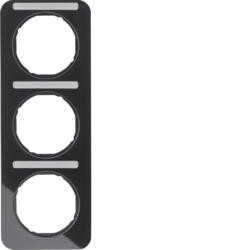 Berker 10132125 рамка с полем для этикетки черная, глянцевая Berker R.1