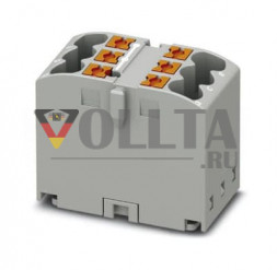 Phoenix Контакт 3273395 PTFIX 6X 2,5-G GY Grundblock Klebemontage 24A 6 точек зажима цвет: серый