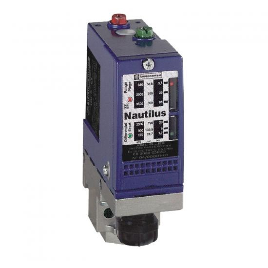 Schneider Electric XMLB300D2S12EX 300 бар регулируемый гистерезис 2 точки переключения 1 НЗ реле давления