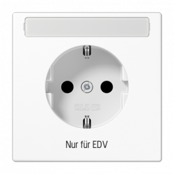 Розетка SCHUKO Jung LS1520NAEDVWW, 16 А, 250 В ~ EDV, с полем для надписи, дюропласт, серия LS, альпийский белый