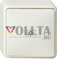 Gira 015213 накладной, для наружного монтажа Выключатель кнопочный 10А, 1полюсный замыкающий контакт цвет:чисто белый, тон:глянец