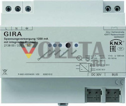 Gira 213800 Источник питания 1280 mA Дроссель KNX REG