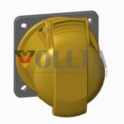 ABB Stotz-Kontakt 316R4, панельная розетка, 16 А, IP44 4ч, 3P+E, 100-130 В, желтая, 10 шт., 2CMA193152R1000