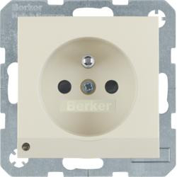 Berker 6765108982 Розетка с защитным контактным штифтом и светодиодной подсветкой для ориентации белая, глянцевая Berke