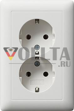 Gira 078204 двойной SCHUKO компактный Standard 55 чистый белый матовый