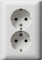 Gira 078804 Двойная клемма SCHUKO без лапки Standard 55 чисто-белый матовый