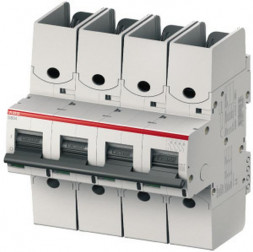 ABB Stotz-Kontakt S804S-C6-R, высокопроизводительный автоматический выключатель 6A,C,415VAC=Icu 50kA,4P соединение кольцевым кабельным наконечником, 2CCS864002R0064