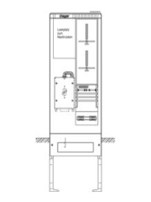 Hager ZAS205NF9 колонка для подключения счетчика 2Z+1LP 2-х полевая 277x583x2010