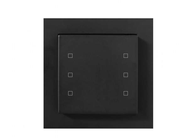 MULLER TS 57.00 knx6TS KNX сенсорный датчик | 6-позиционный, регулятор температуры | угольно-черный | 55x55 мм