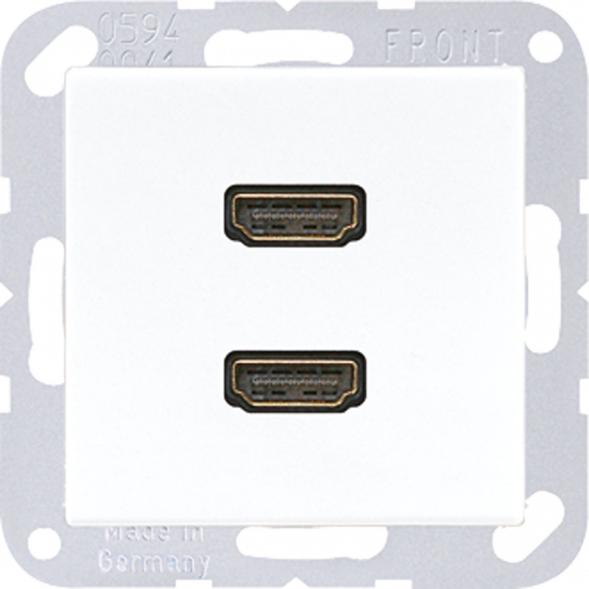 Система мультимедийного подключения Jung MAA1133WW 2 x HDMI, серия AS/A, альпийский белый