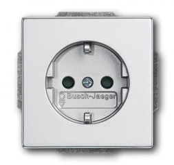 Вставка розетки Busch-Jaeger 20 EUCRB-83 SCHUKO® без расширителя, с повышенной защитой контактов, алюминий, серебристый