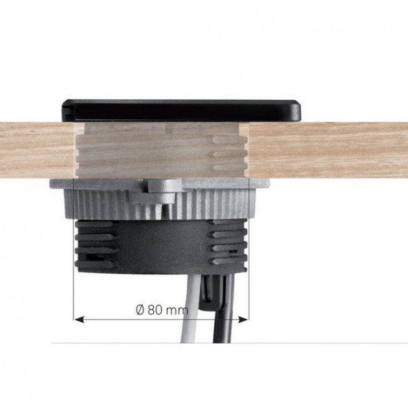 EVOline Square 80 / 1x розетка / 1x USB-зарядное устройство / Белый