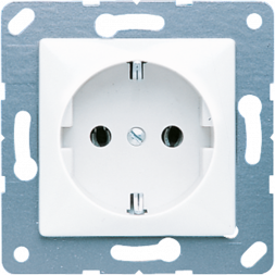 Розетка SCHUKO, 16 А, 250 В ~, встроенная повышенная защита от прикосновений, SAFETY+, термопластик, 50 x 50 мм, альпийский белый